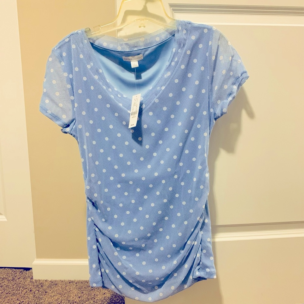 * New with tags * New York and Company, light blue polka dot, size Med